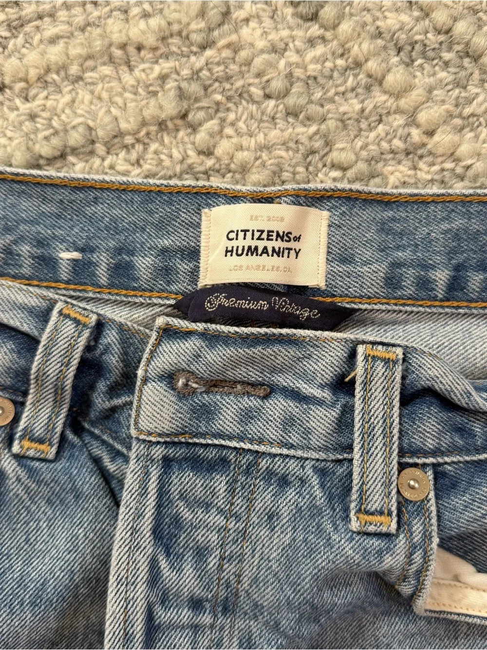 Citizens of Humanity Light Blue Vintage Wash Denim Shorts — Annabelle Long